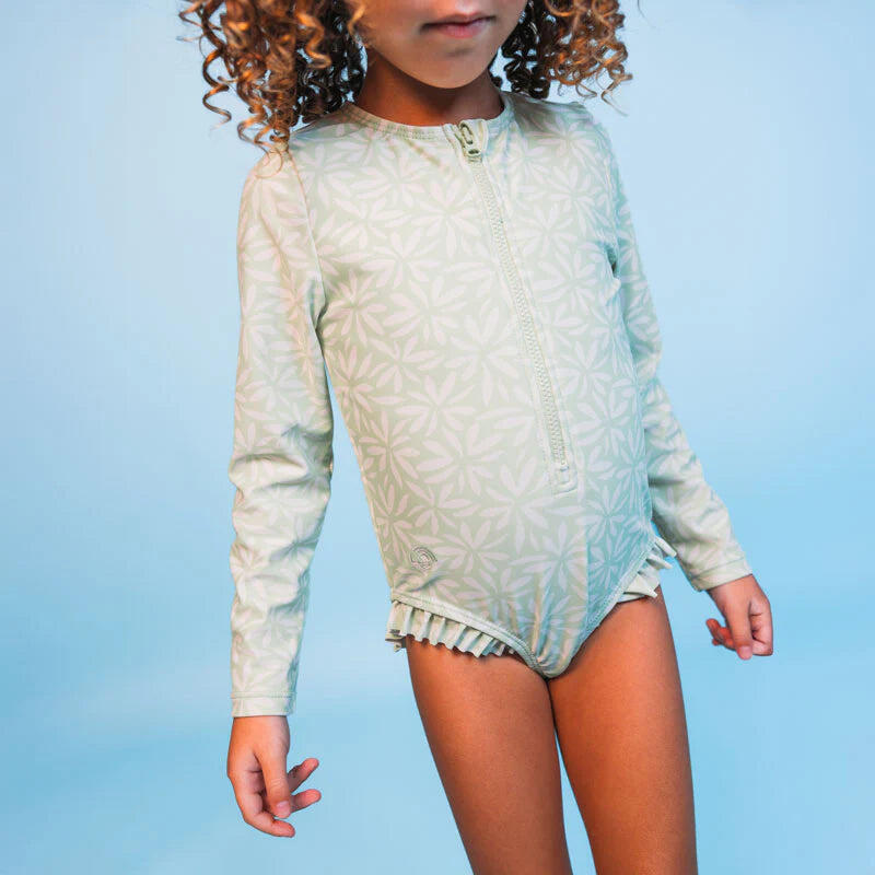 Maillot de bain anti-UV fille à manches longues - Vert - Matcha - 110/116 2/7