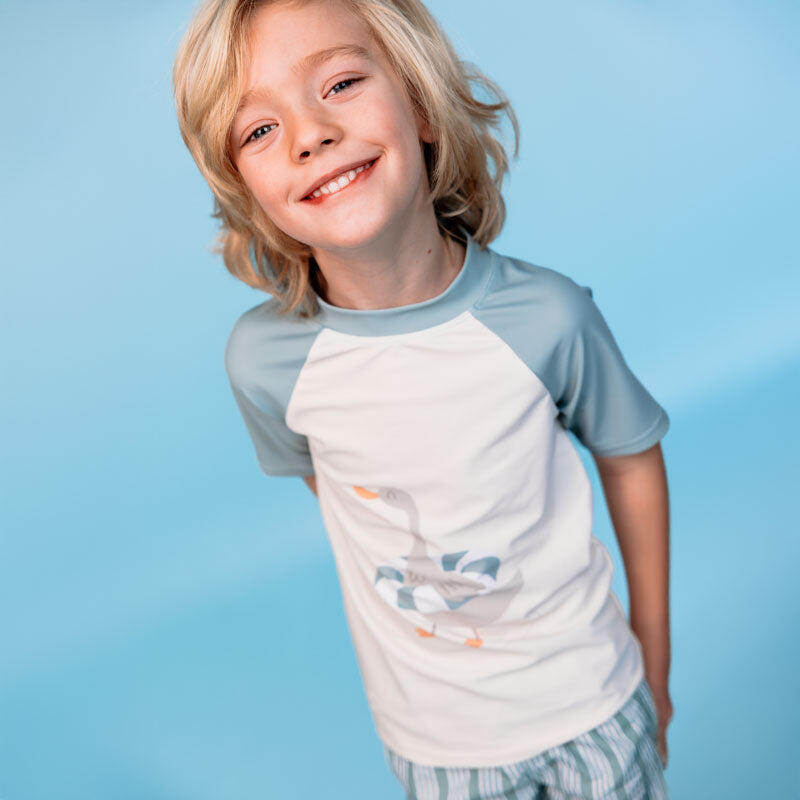 Swim Essentials Zwemshirt Met Korte Mouwen - Groen - Resort Stripe 2/5