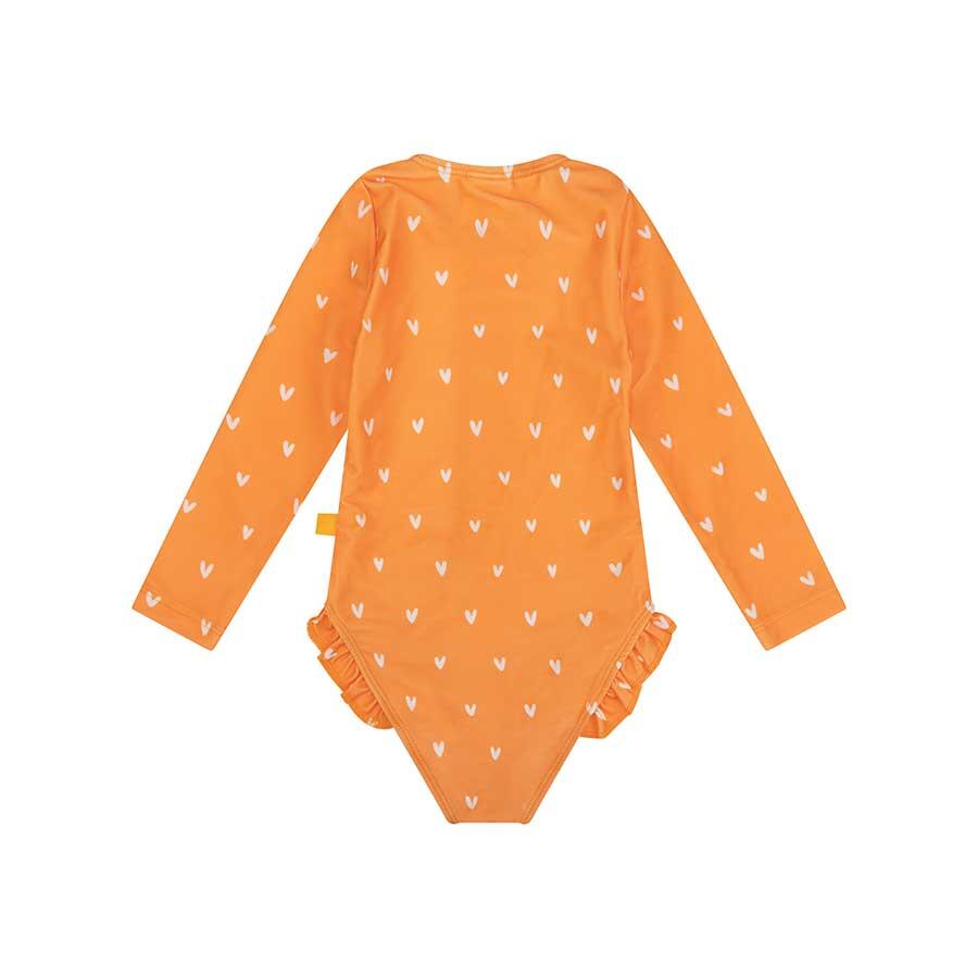 Swim Essentials Bañador protector para niña con mangas - naranja - Orange Kiss - 3/4