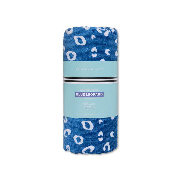 Serviette de plage en coton - Bleu - Leopard - 135 x 65 cm 5/5