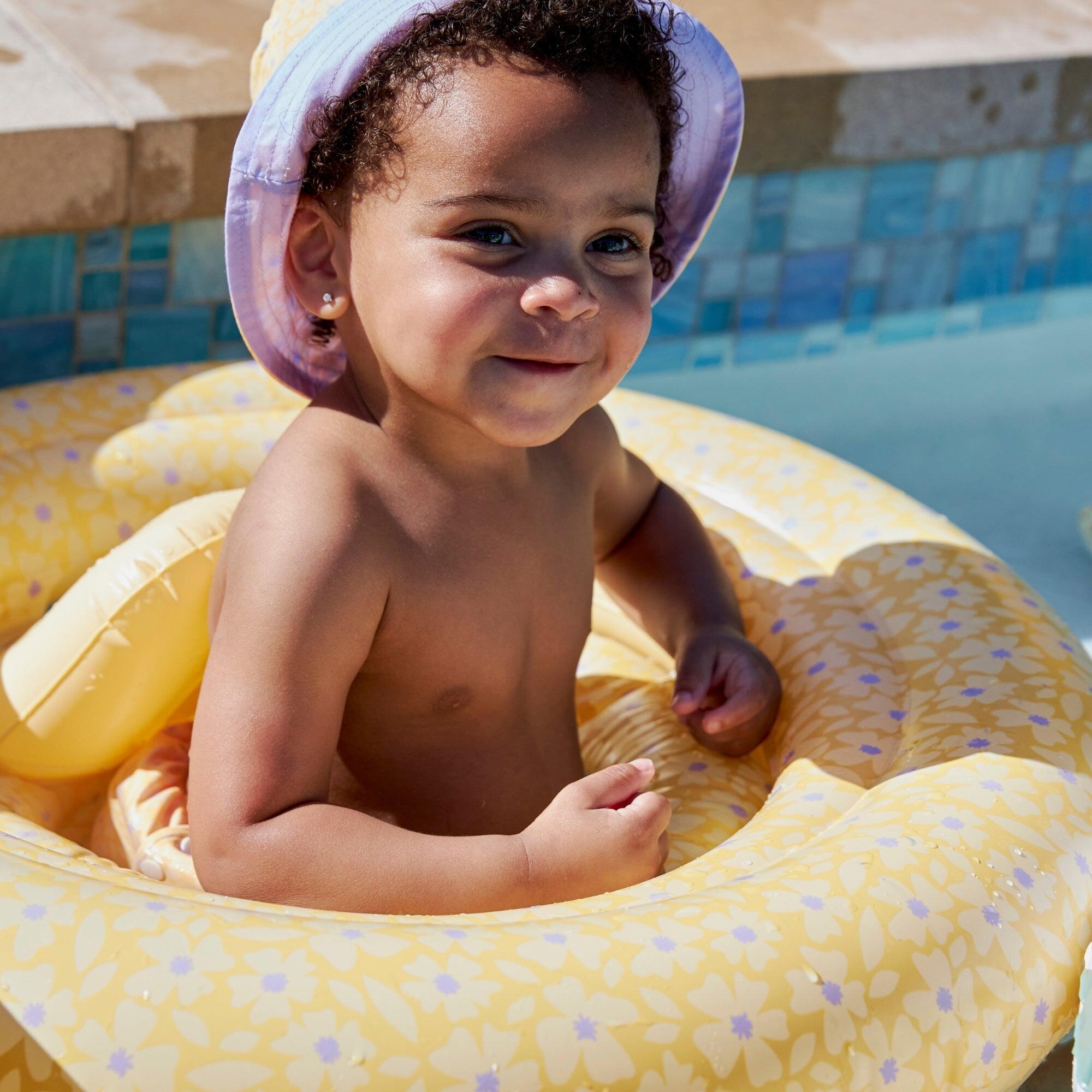 Bouée siège bébé Swim Essentials jaune floral PVC 2/4