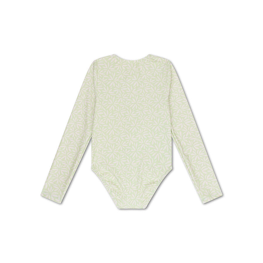 UV Swimsuit Girls With Sleeves - Green - Matcha - 134/140 7/7