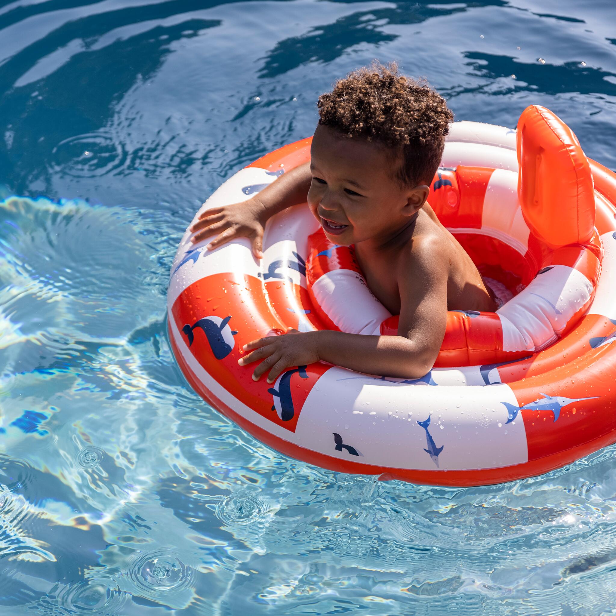 Swim Essentials Baby Float - Wit/Rood - Ocean Stripes - 0/1 Jaar 6/6