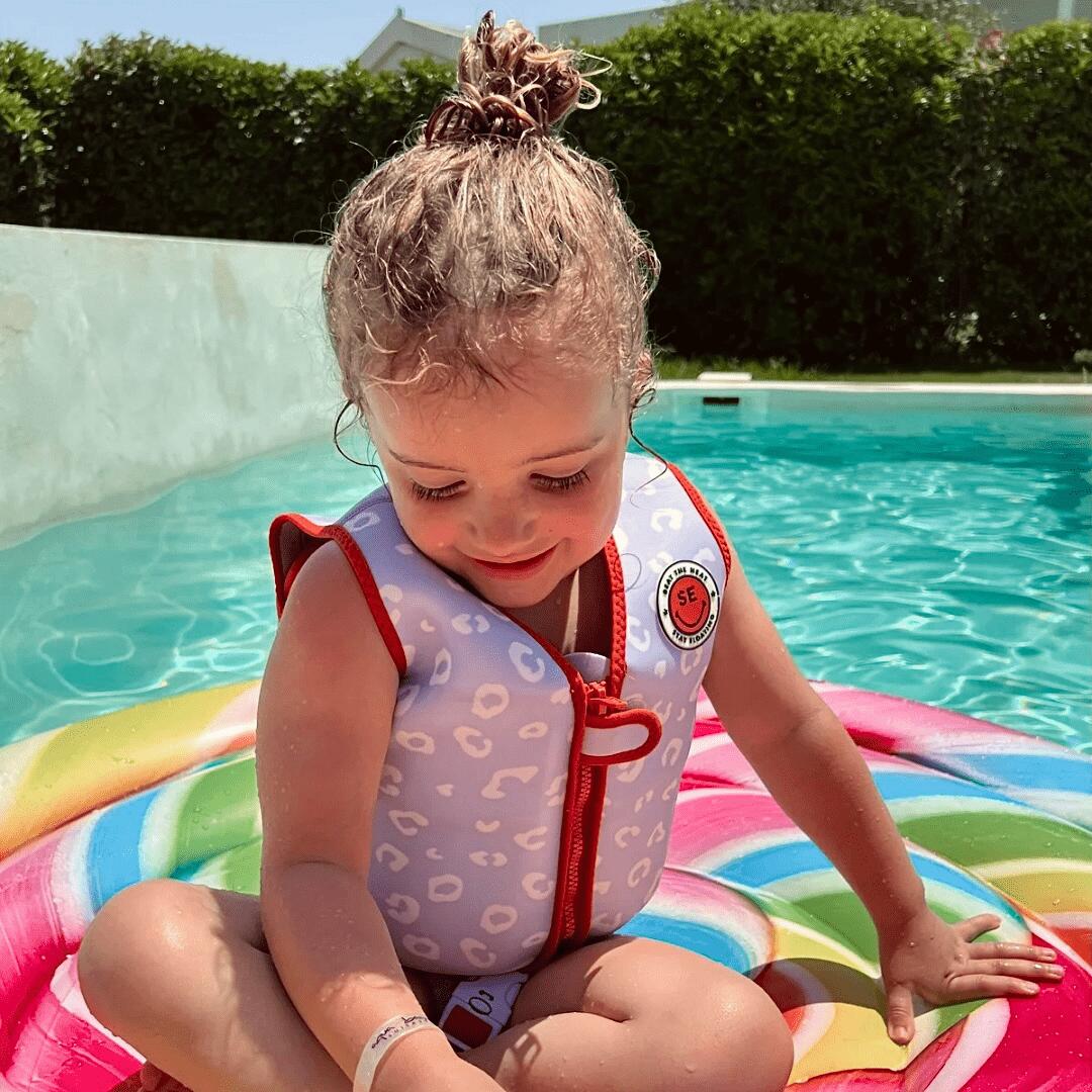 Gilet de natation - Lila Leopard - 3/6 Ans 6/7