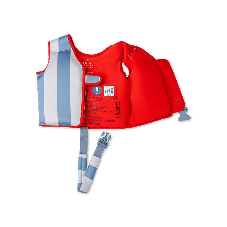 Chaleco flotador - Rojo/Azul - Con Rayas - 3/6 Años 4/7