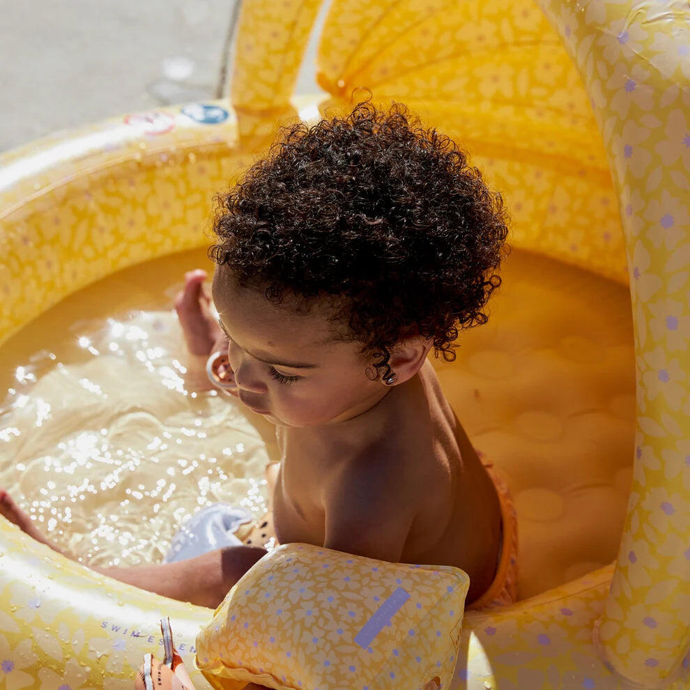 Swim Essentials Kinderpool - Gelb - Florish - Ø 100 cm mit Sonnendach 5/5