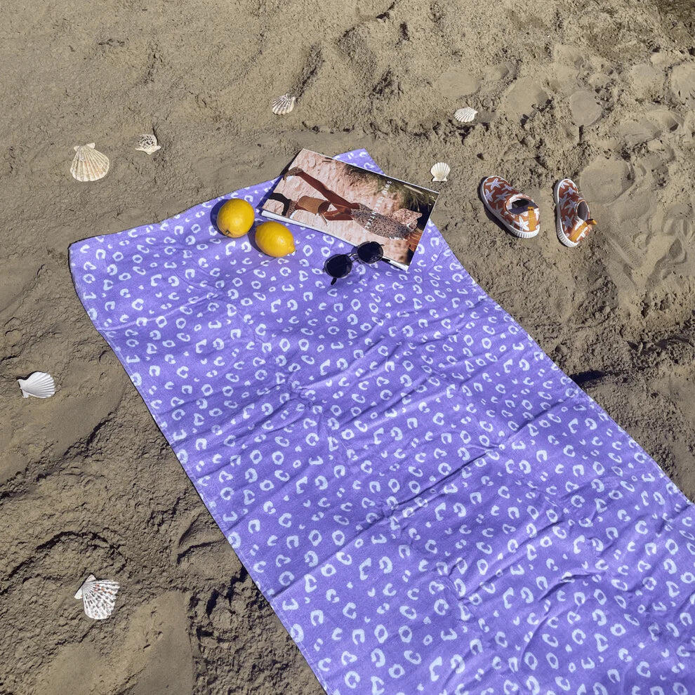 Toalla de playa algodón - Lila - Leopard - 135 x 65 cm 2/6