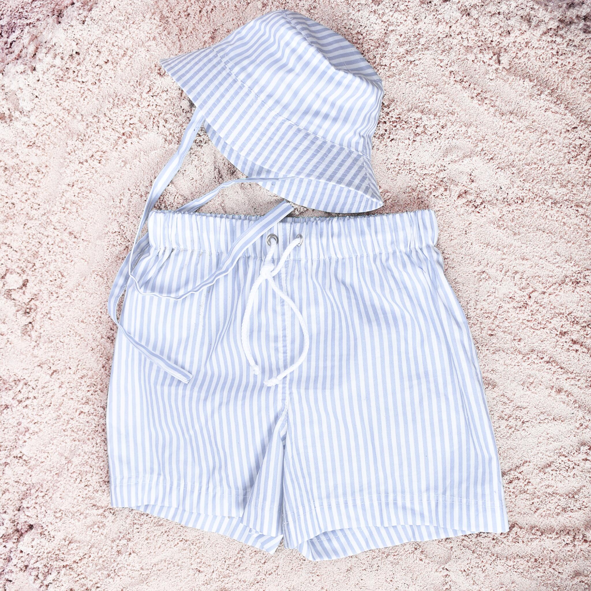 Swim Essentials Sonnenhut - Blau/Weiß - Blue Stripes - 2/4 Jahre 4/4