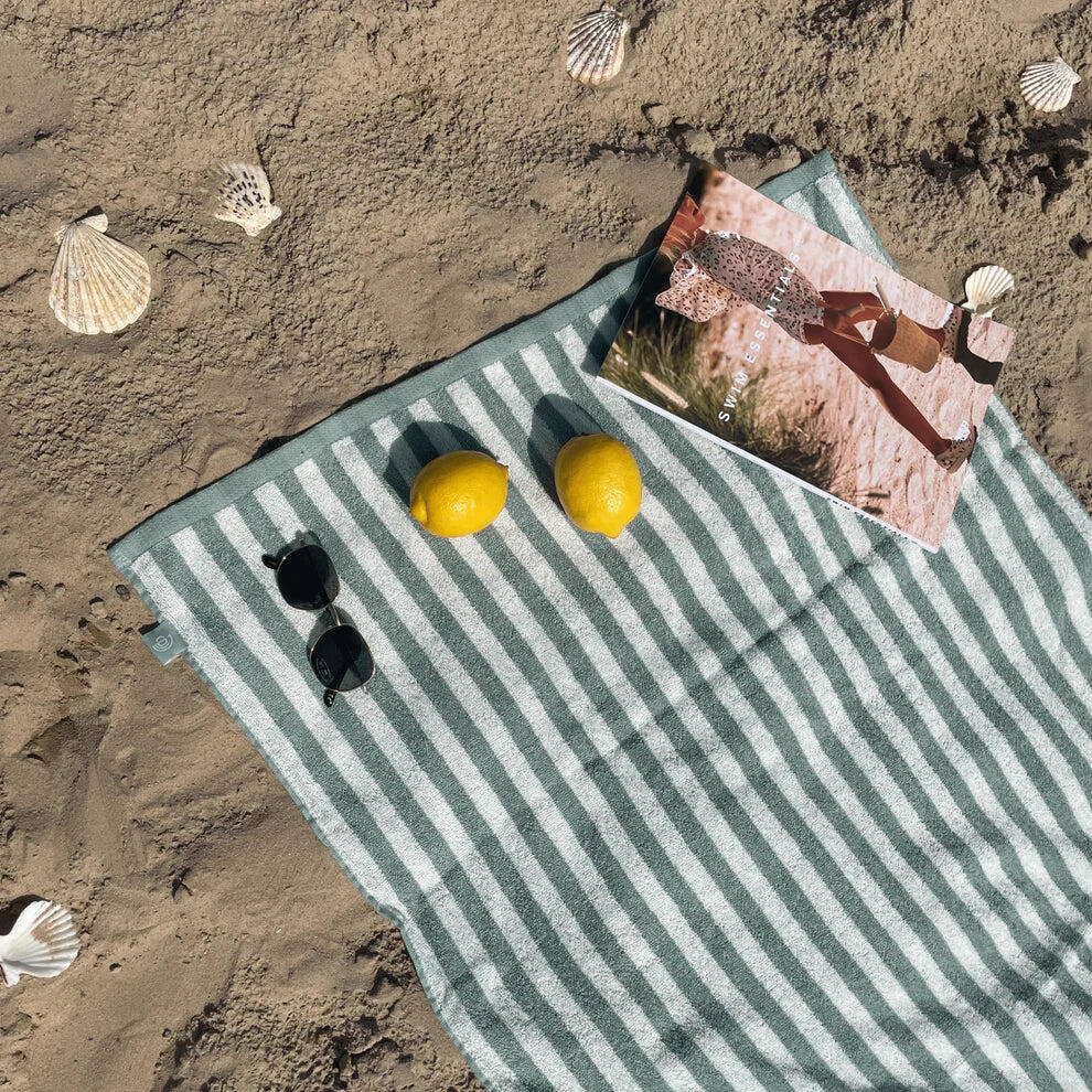 Toalla de playa algodón - Verde - Resort Stripe - 135 x 65 cm 2/4