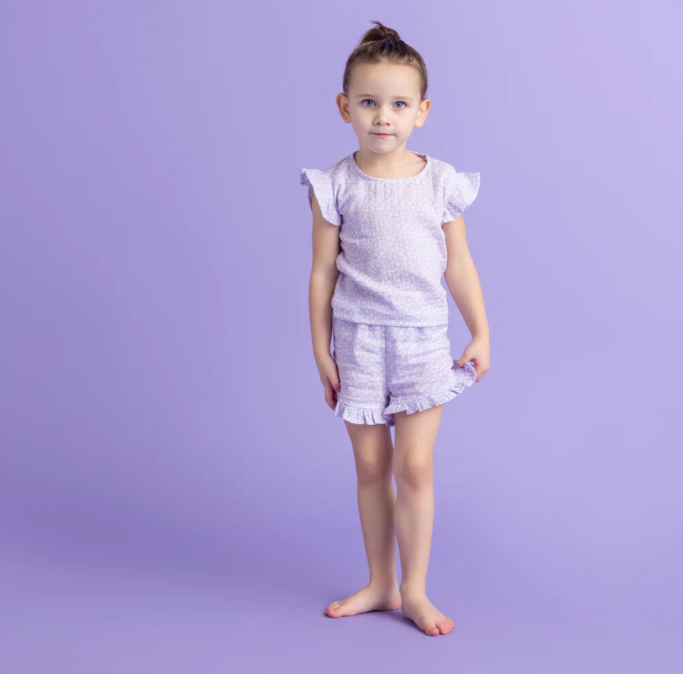 Ropa de playa Niñas 4-6 Años - Muselina - Lila - Estampado de leopardo - 110/116 2/6
