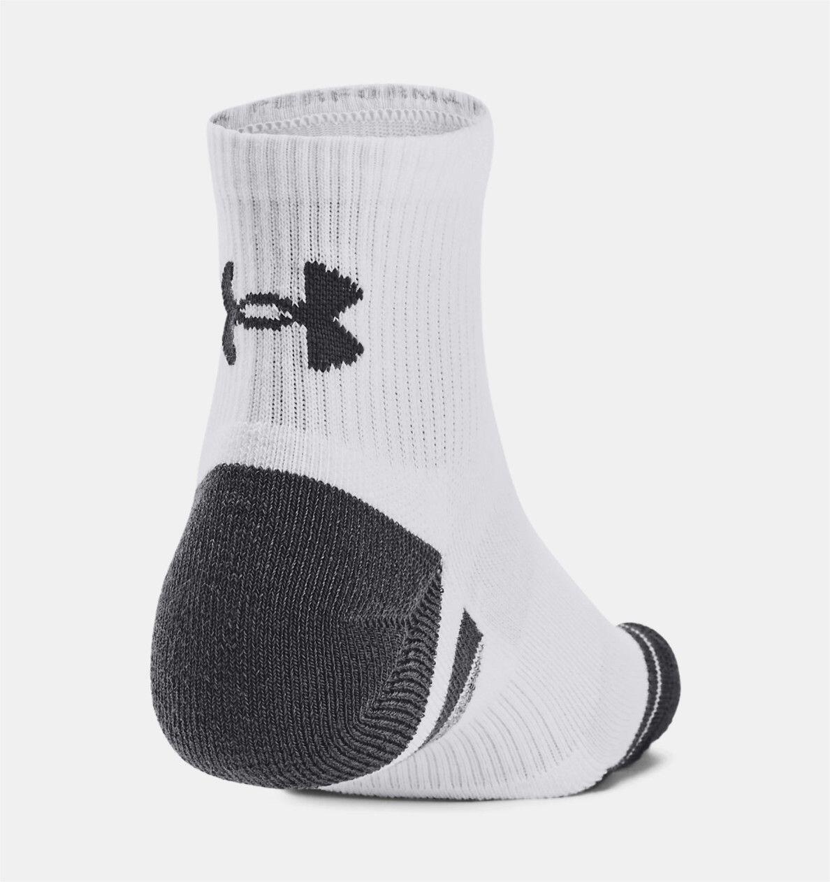 3 Pairs of Under Armour Performance Tech Mid-High Socks White Unisex 3/4
