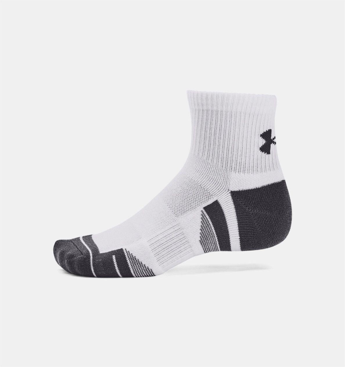 3 Pairs of Under Armour Performance Tech Mid-High Socks White Unisex 2/4