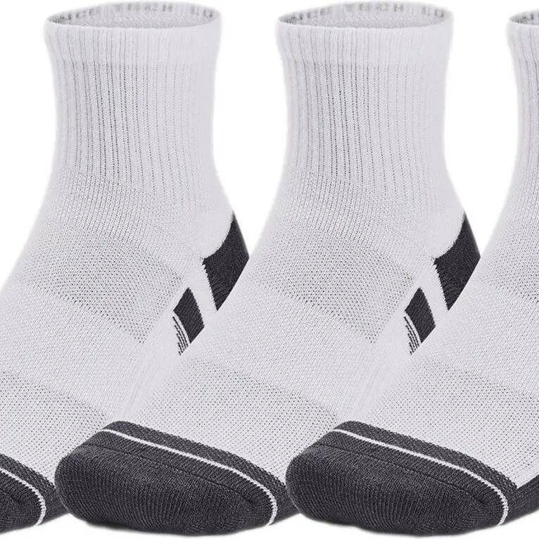 3 Pairs of Under Armour Performance Tech Mid-High Socks White Unisex