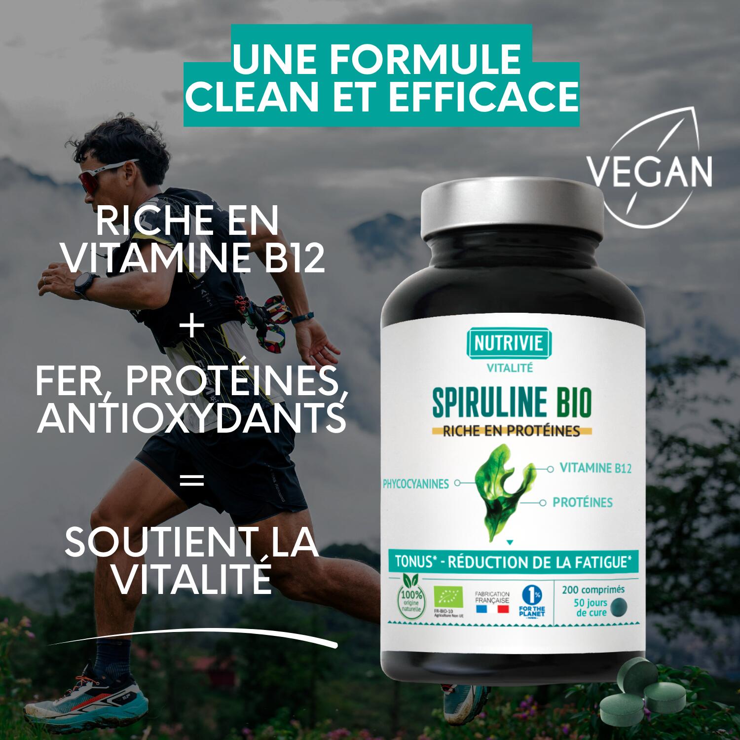 Spiruline Bio Sport – 200comprimés - Énergie Endurance et Récupération 3/5