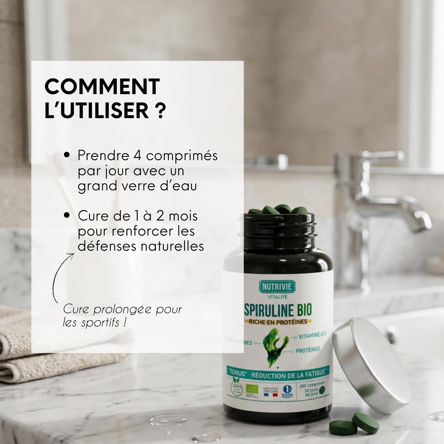Spiruline Bio Sport – 200comprimés - Énergie Endurance et Récupération 4/5