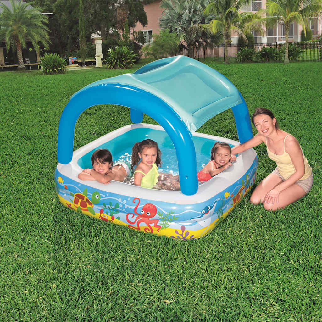 Bestway Inflatable Paddling Pool, Kids Swimming Pool with Canopy 3/7