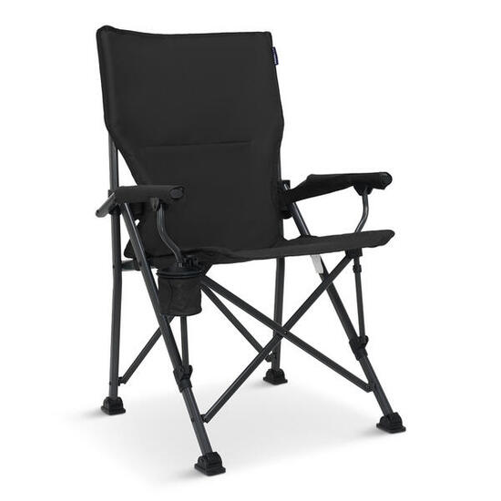 Chaise de camping - pliable - charge max. 120kg - sac de transport inclus - noir