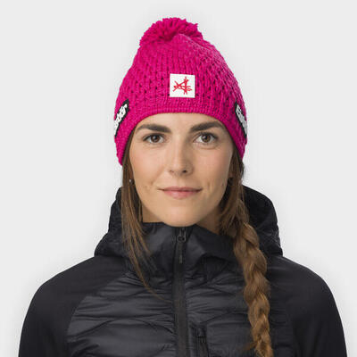 Muts trail ski austria pomponmuts dames wintermuts fleece pompon ademend