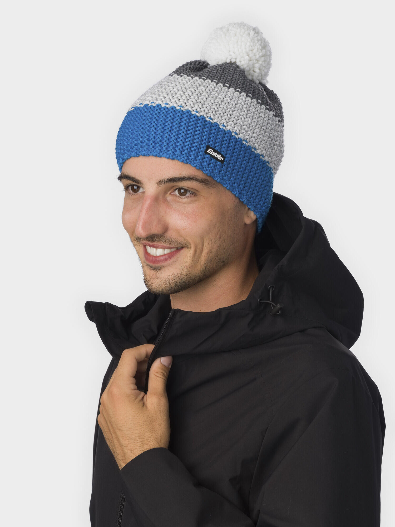 Mütze Star Bommelmütze Herren Damen Wintermütze Fleece Pompon atmungsaktiv 4/4
