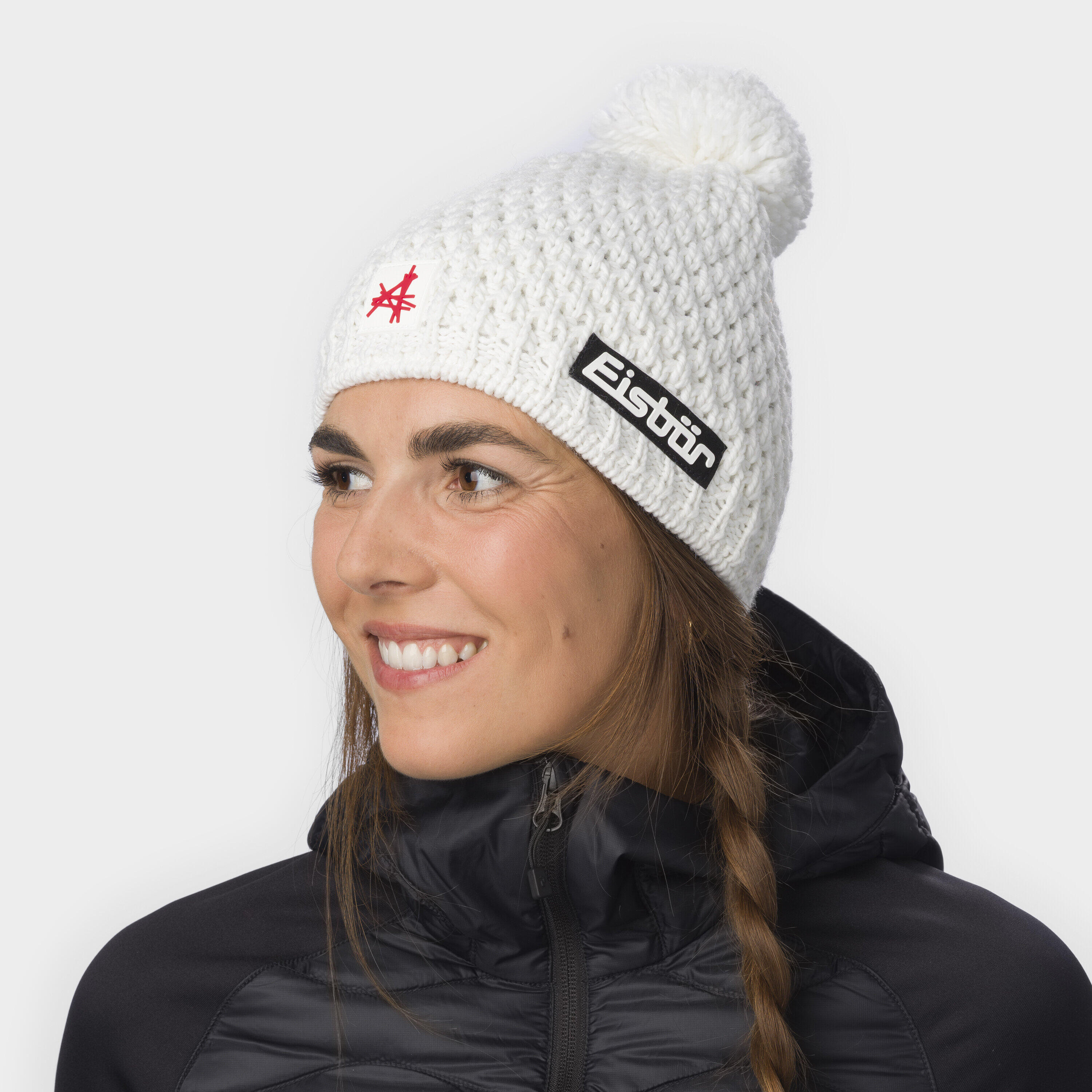 Muts Trail Ski Austria Pomponmuts Dames Wintermuts Fleece Pompon ademend 2/4