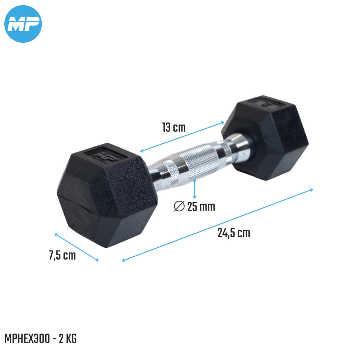 Muscle Power Hexa Dumbbell 2 kg per Stuk 3/7