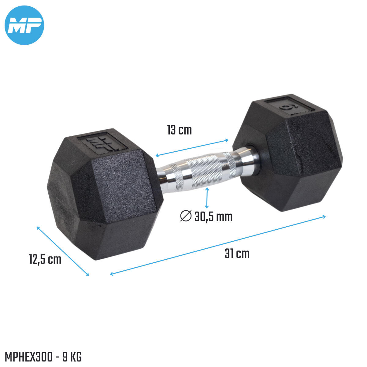 Muscle Power Hexa Dumbbell 9 kg per Stuk 3/7