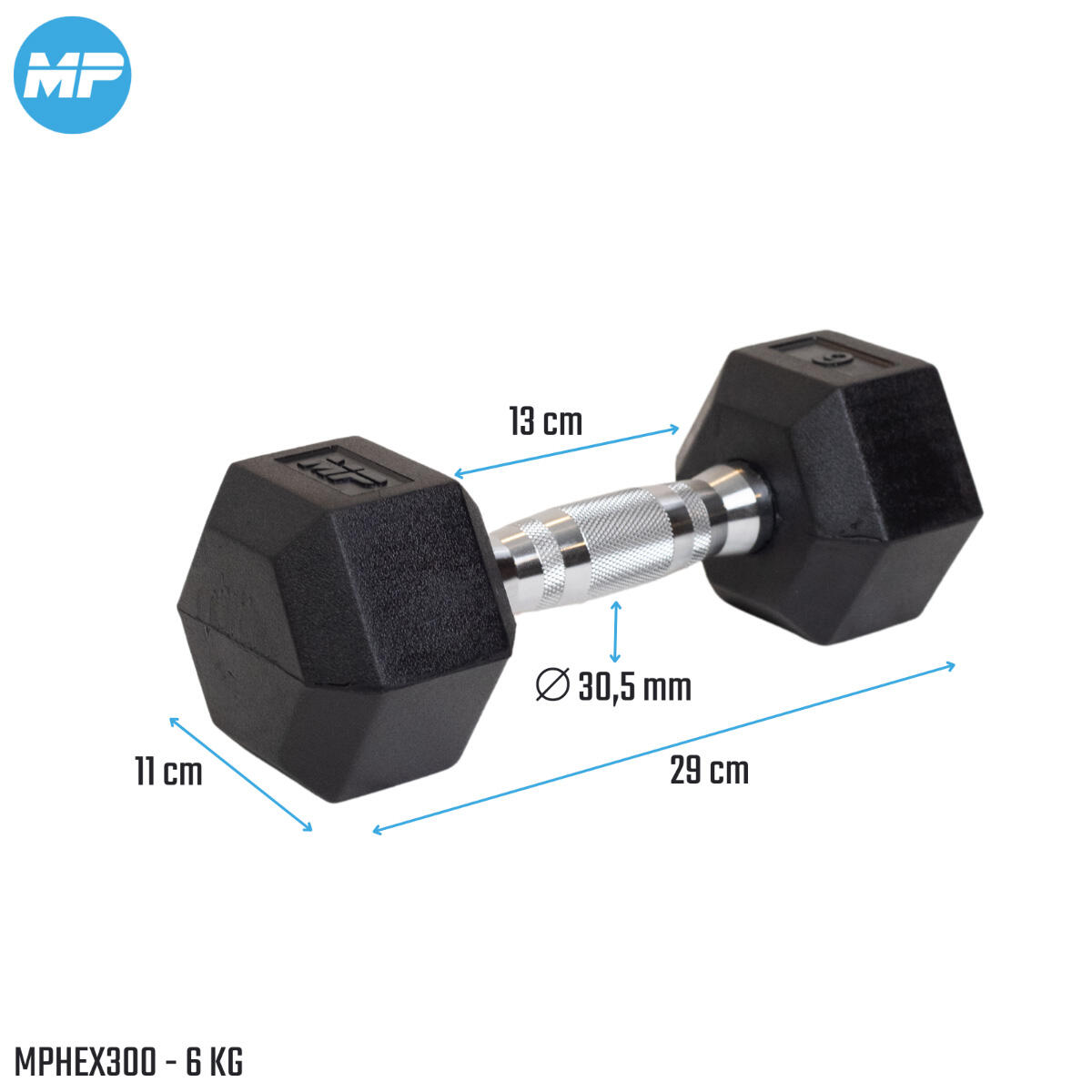 Muscle Power Hexa Dumbbell 6 kg per Stuk 3/7