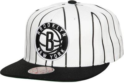 Mitchell & ness nba retro brooklyn nets wit-zwart pet