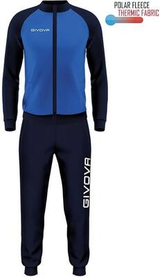 Set sportivo Givova Cuba blu royal in pile 100% poliestere