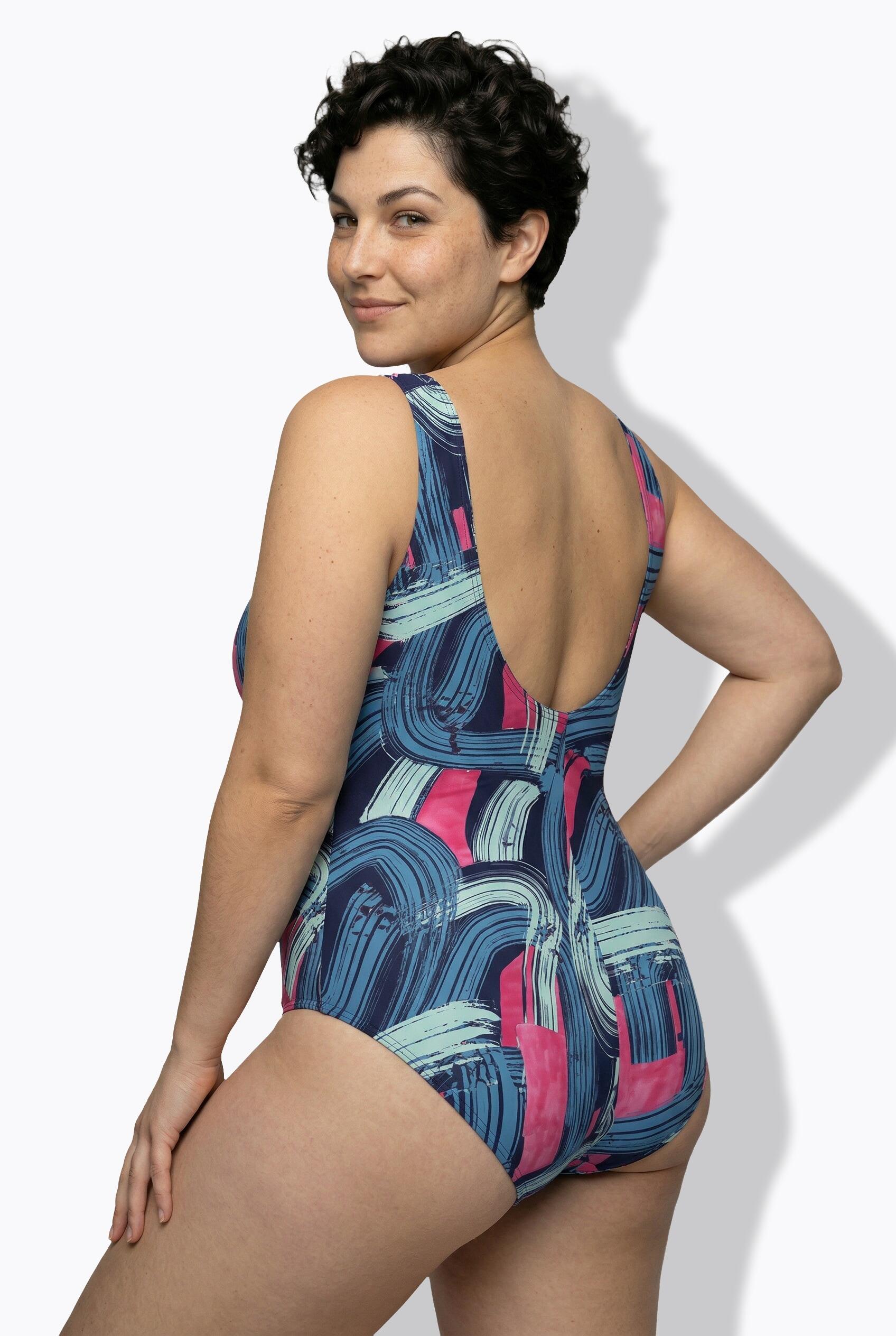 Femme Maillot de bain sans bonnets souples motif « coups de pinceau » 2/7