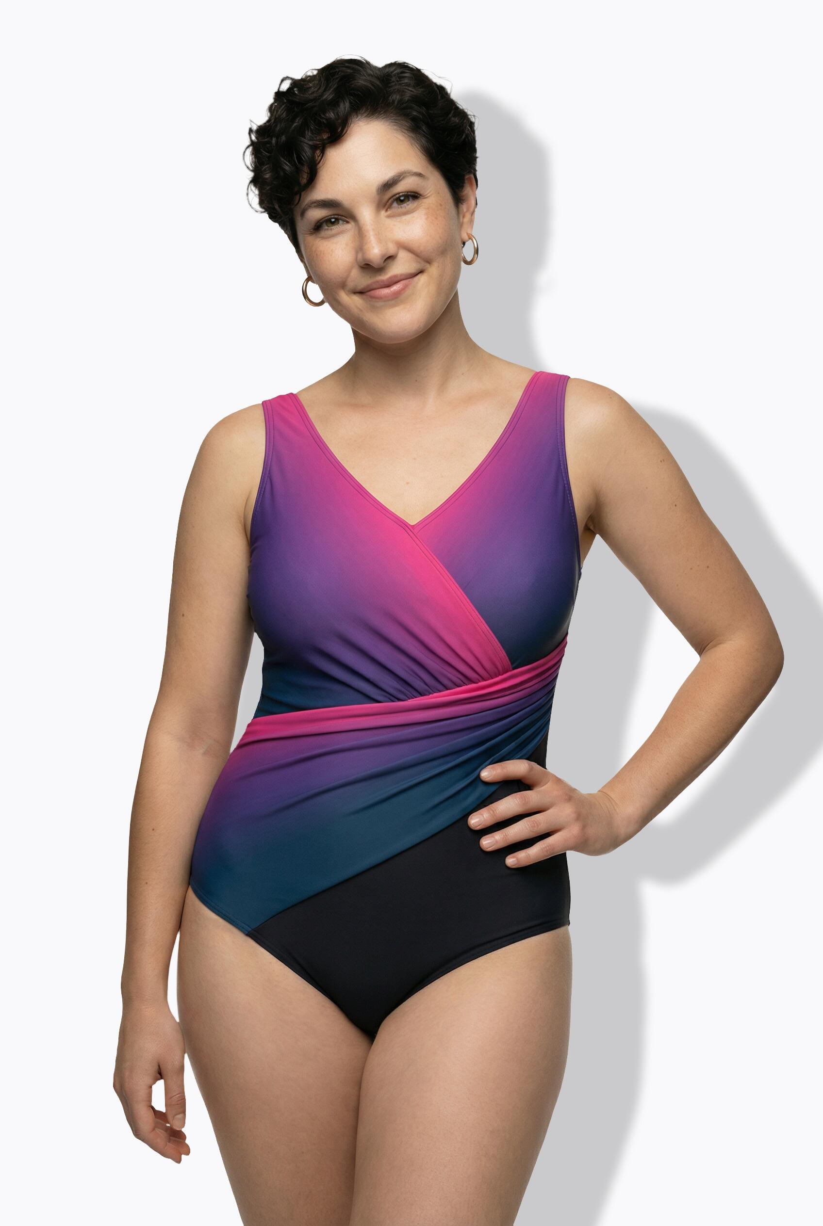 Femme Maillot de bain à bonnets souples dégradé de couleurs matière recyclée 5/7