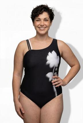 Femme Maillot de bain à fleurs avec bonnets souples et décolleté rond