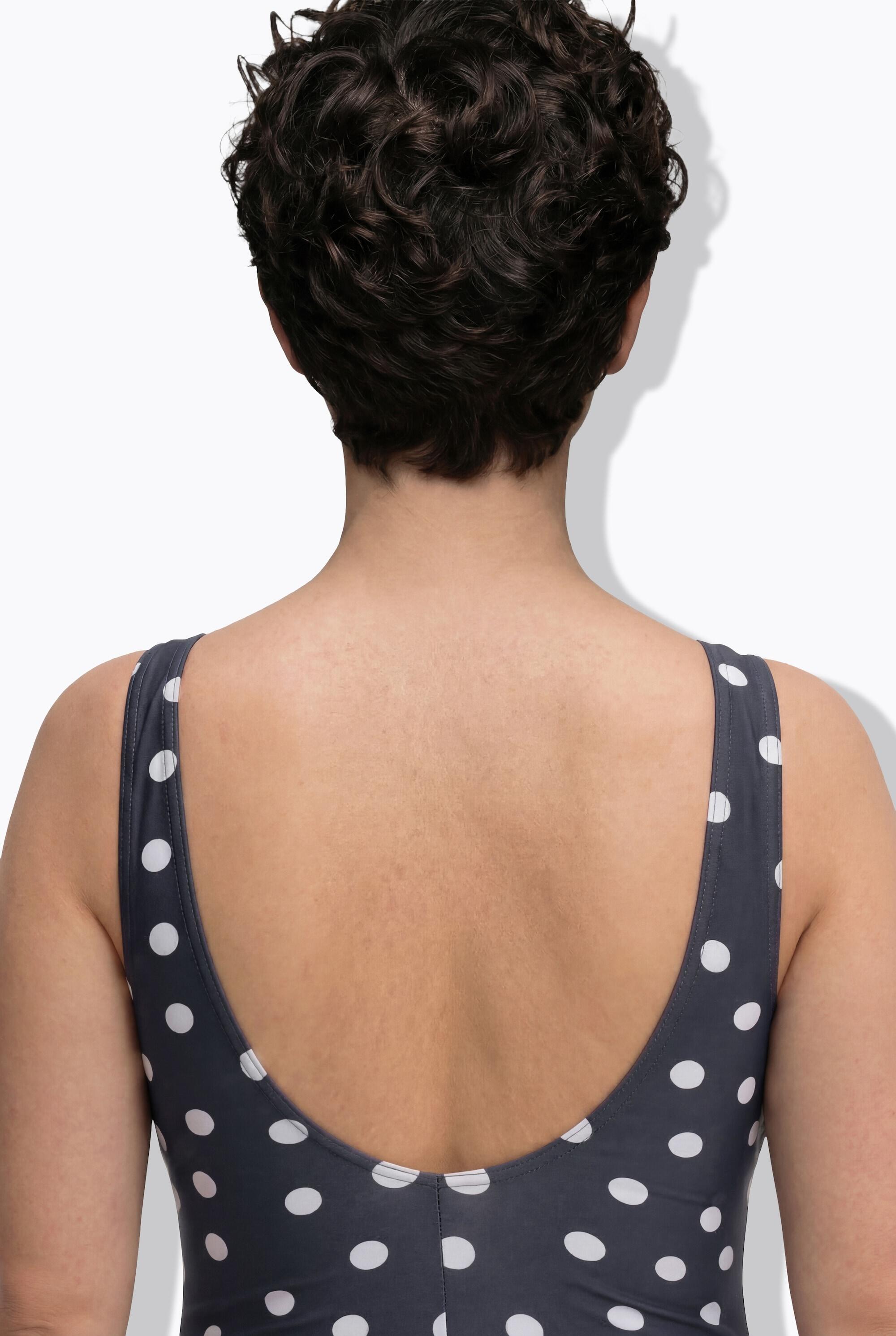 Femme Maillot de bain à pois. Sans bonnets souples. Décolleté rond 4/7