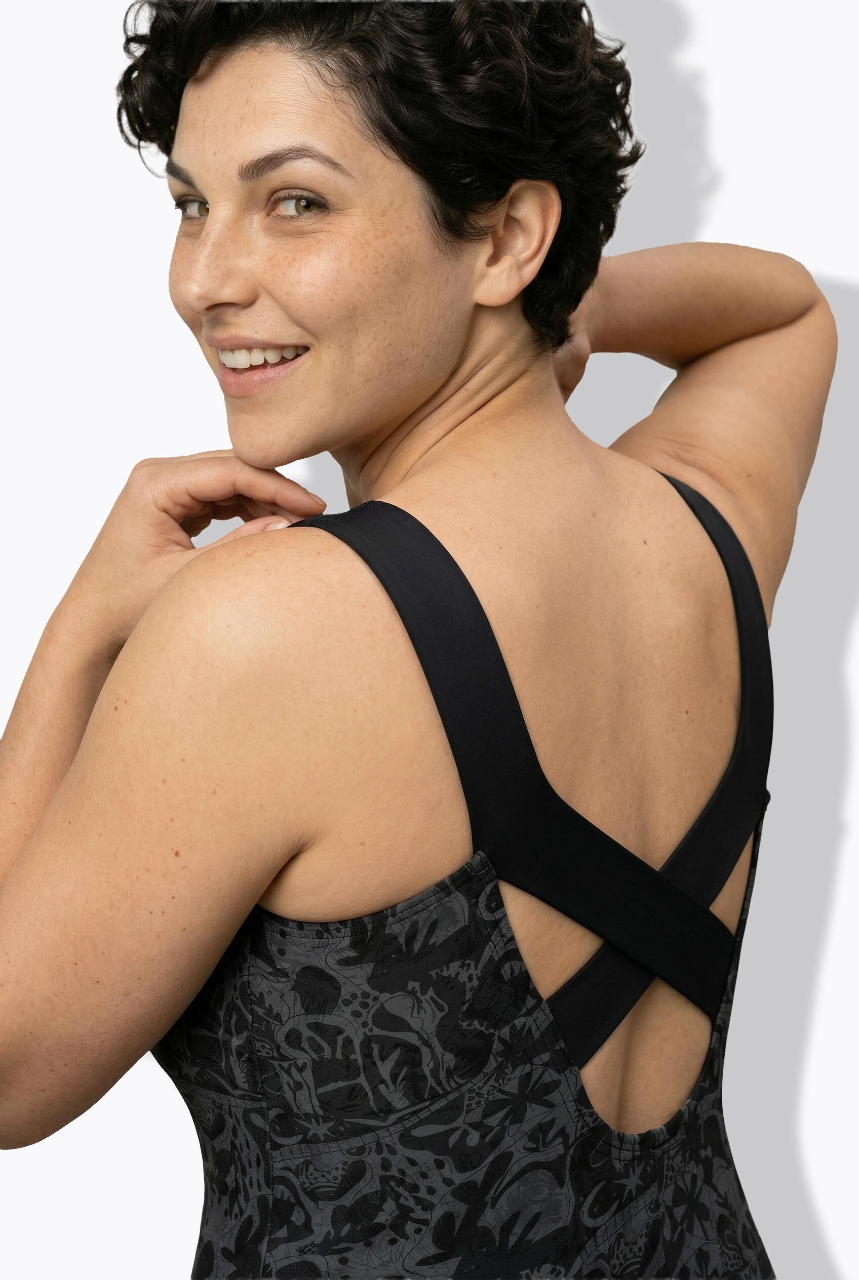 Femme Maillot de bain à bonnets souples bretelles se croisant dans le dos 4/7