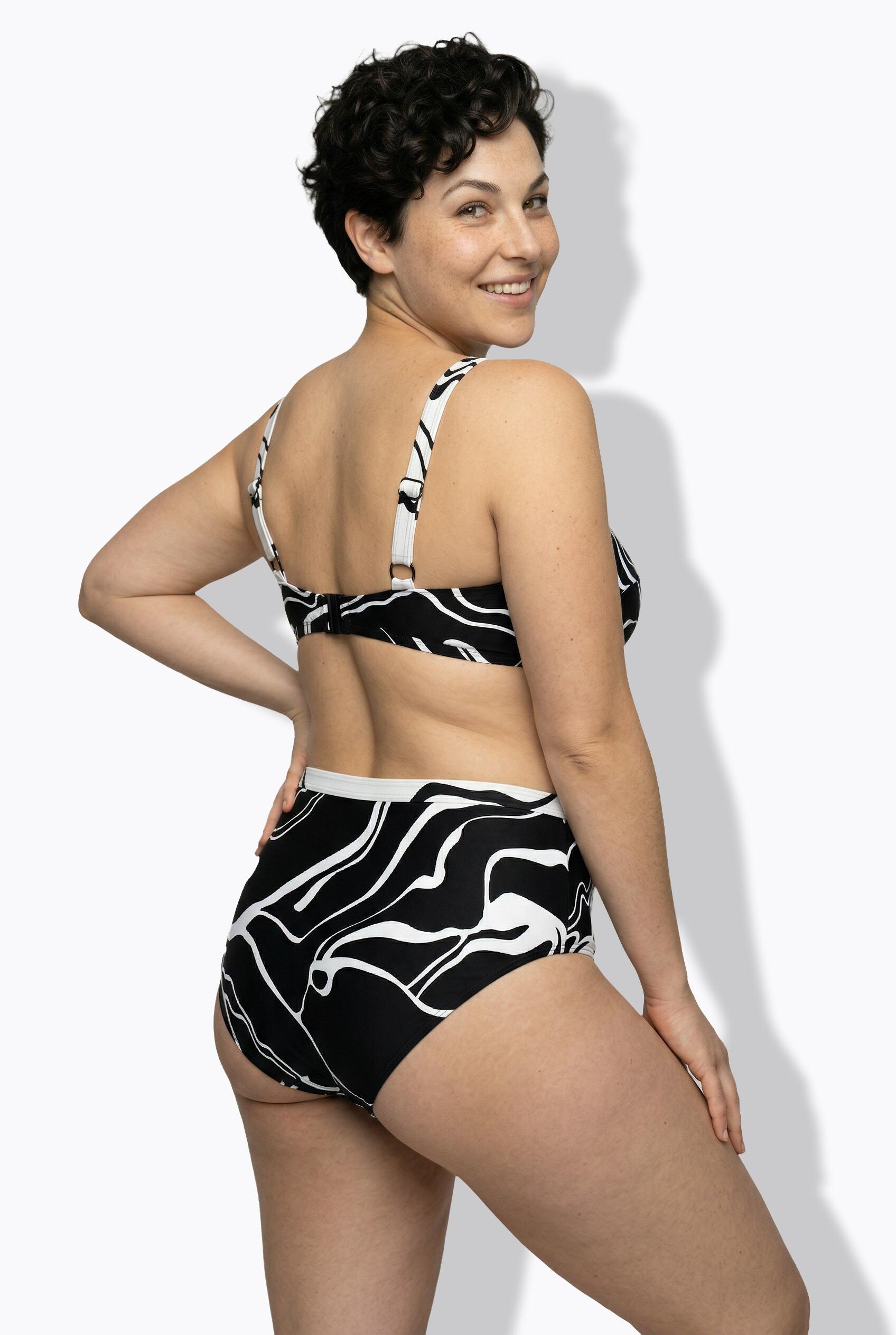 Femme Bikini avec bonnets souples bretelles ajustables et motif courbes 2/7