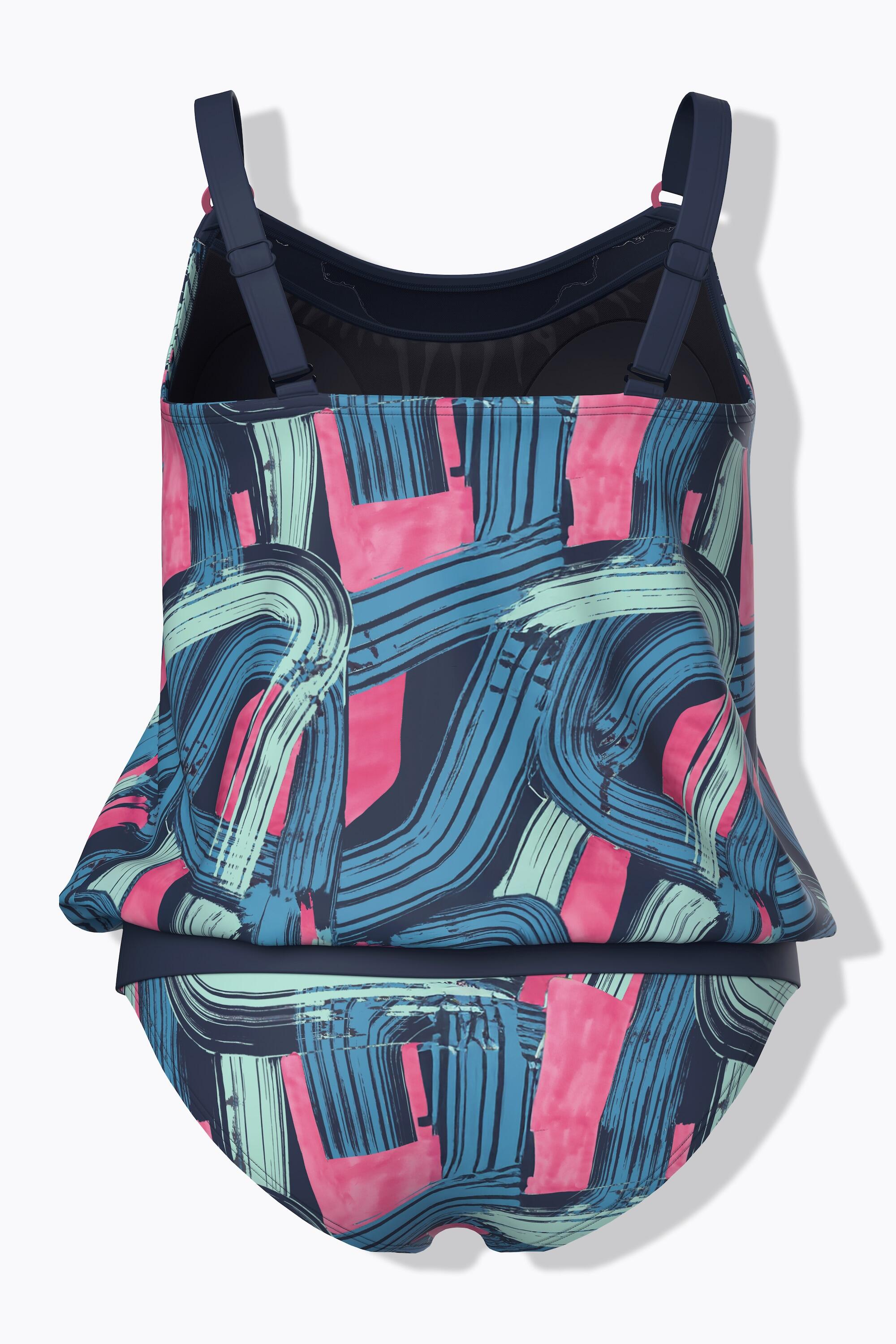 Femme Tankini avec bonnets souples base élastique et motif « coups de pinceau » 7/7