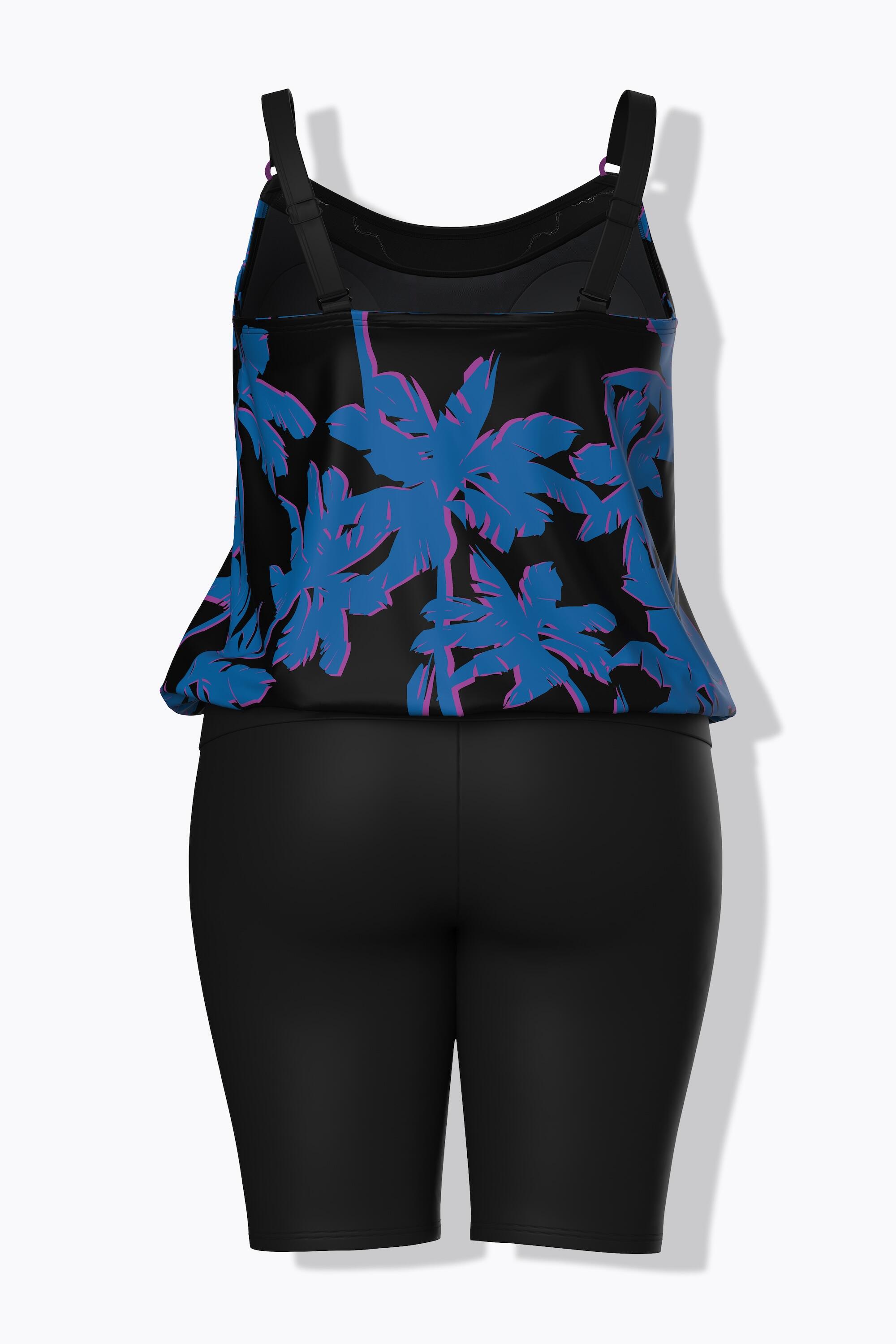 Femme Tankini avec short motif palmiers bonnets souples et bretelles ajustables 7/7