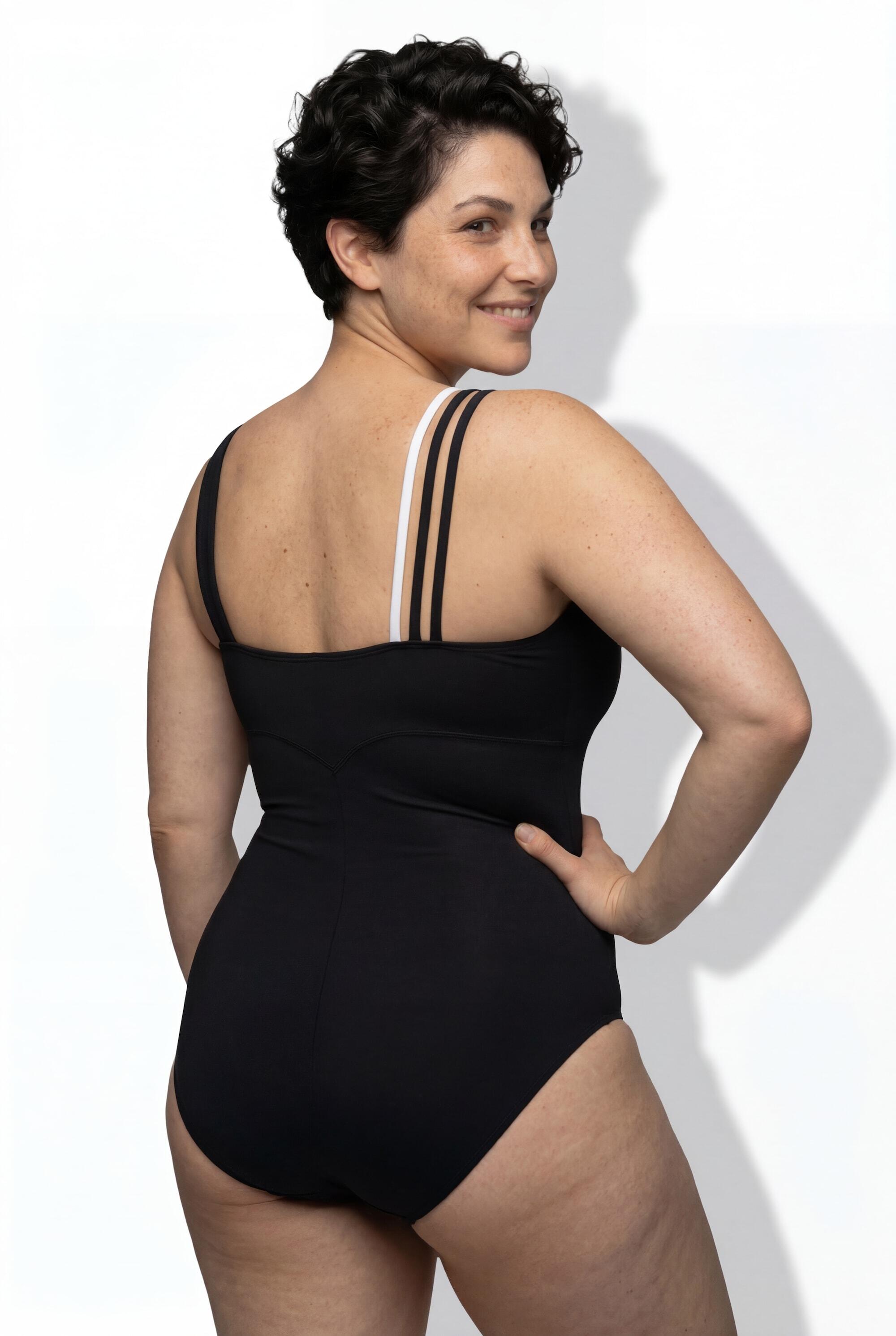 Femme Maillot de bain à fleurs avec bonnets souples et décolleté rond 2/7