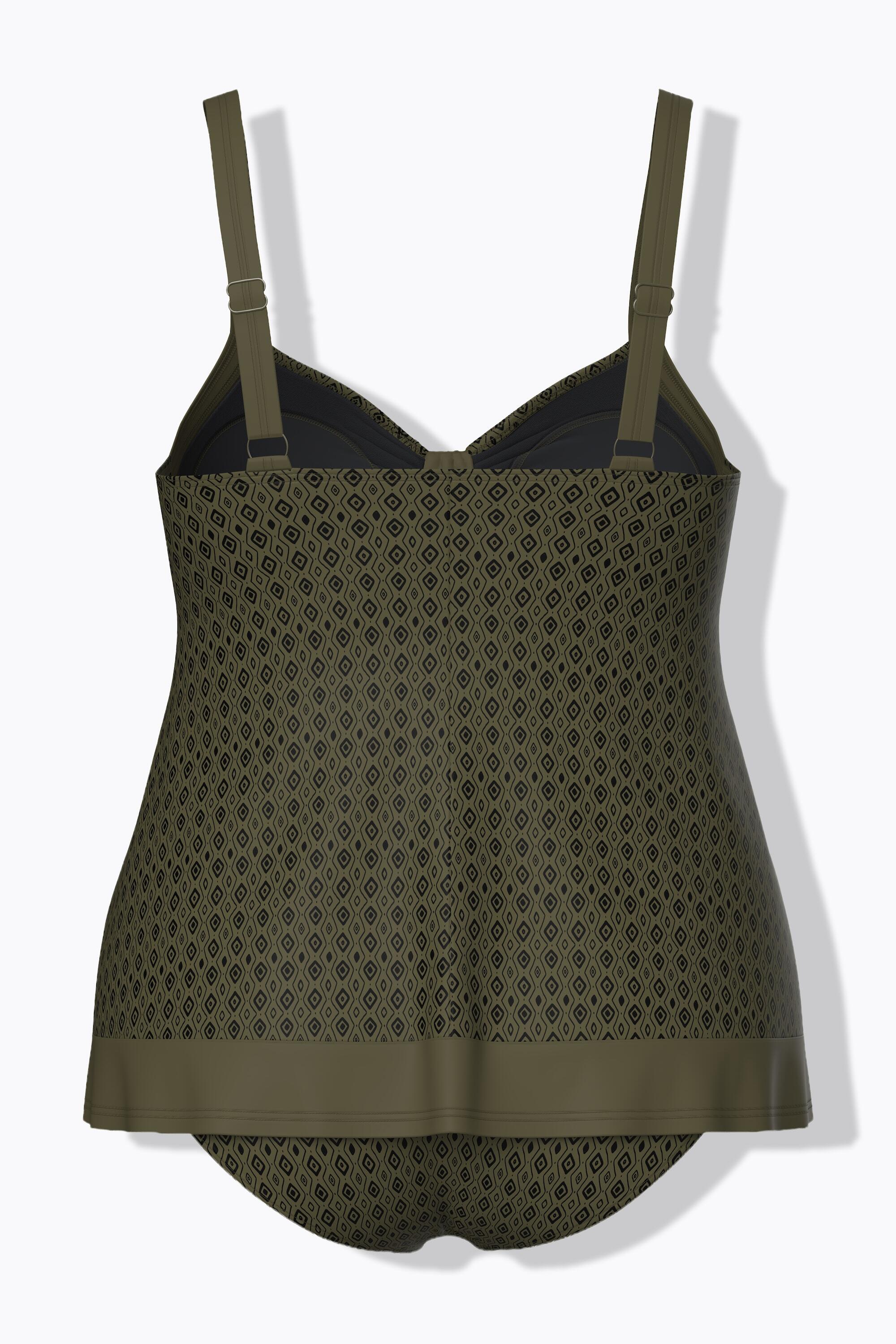 Femme Tankini avec bonnets souples motif graphique et bretelles ajustables 7/7