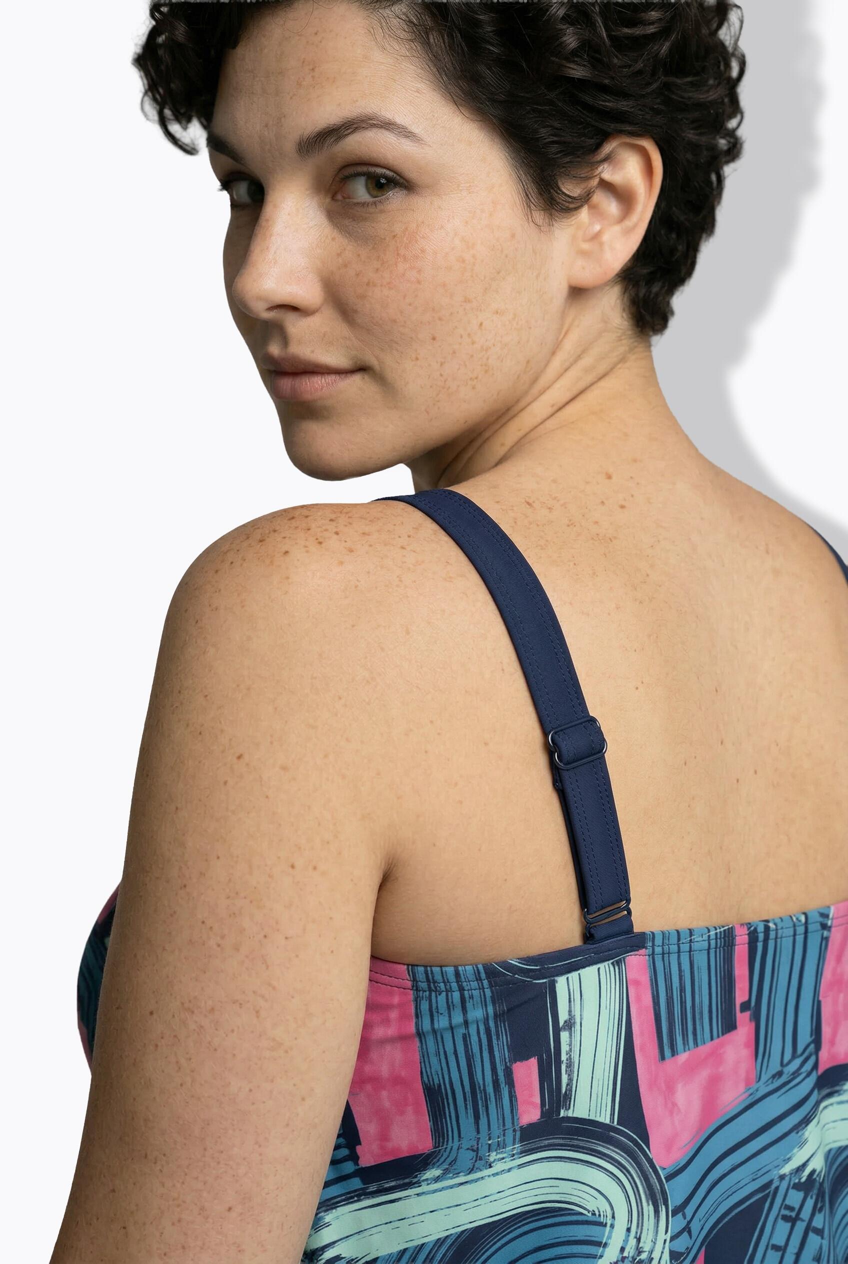 Femme Tankini avec bonnets souples base élastique et motif « coups de pinceau » 4/7