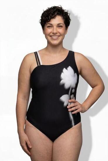 Femme Maillot de bain à fleurs avec bonnets souples et décolleté rond