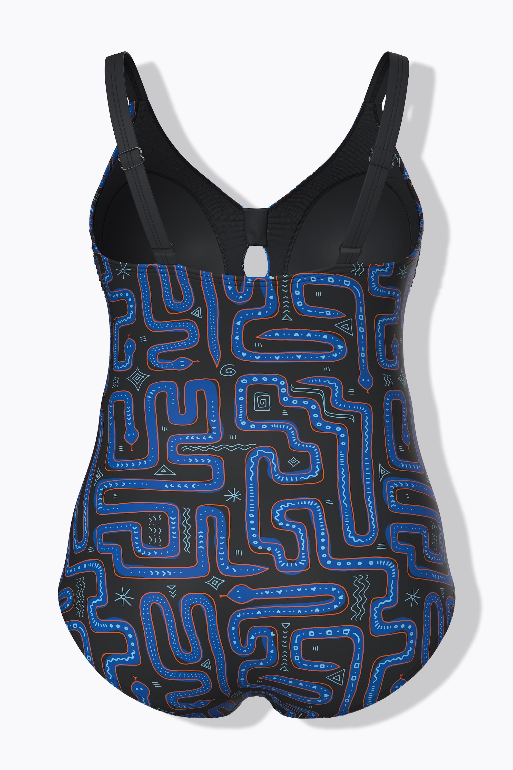 Femme Maillot de bain avec bonnets souples motif serpents matière recyclée 7/7