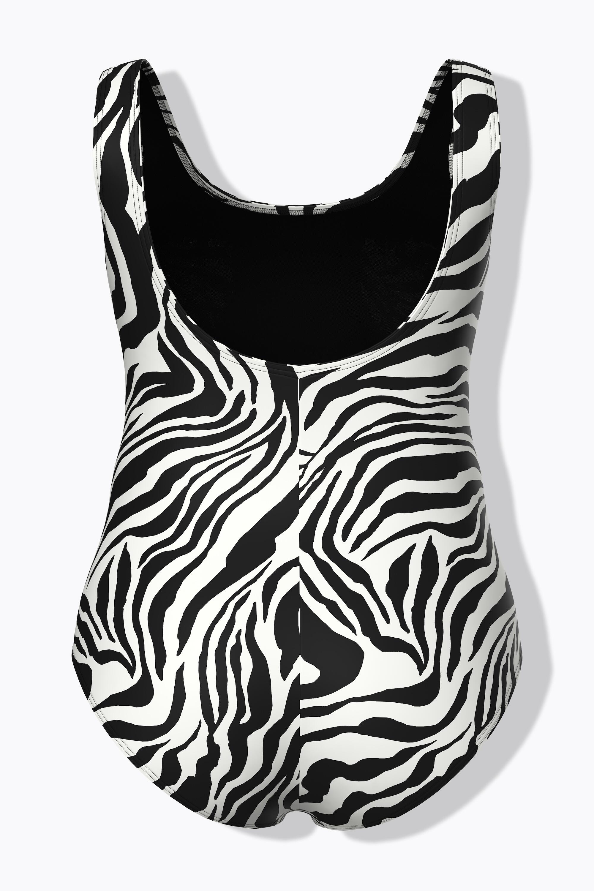 Femme Maillot de bain sans bonnets souples motif tigré et décolleté rond 7/7