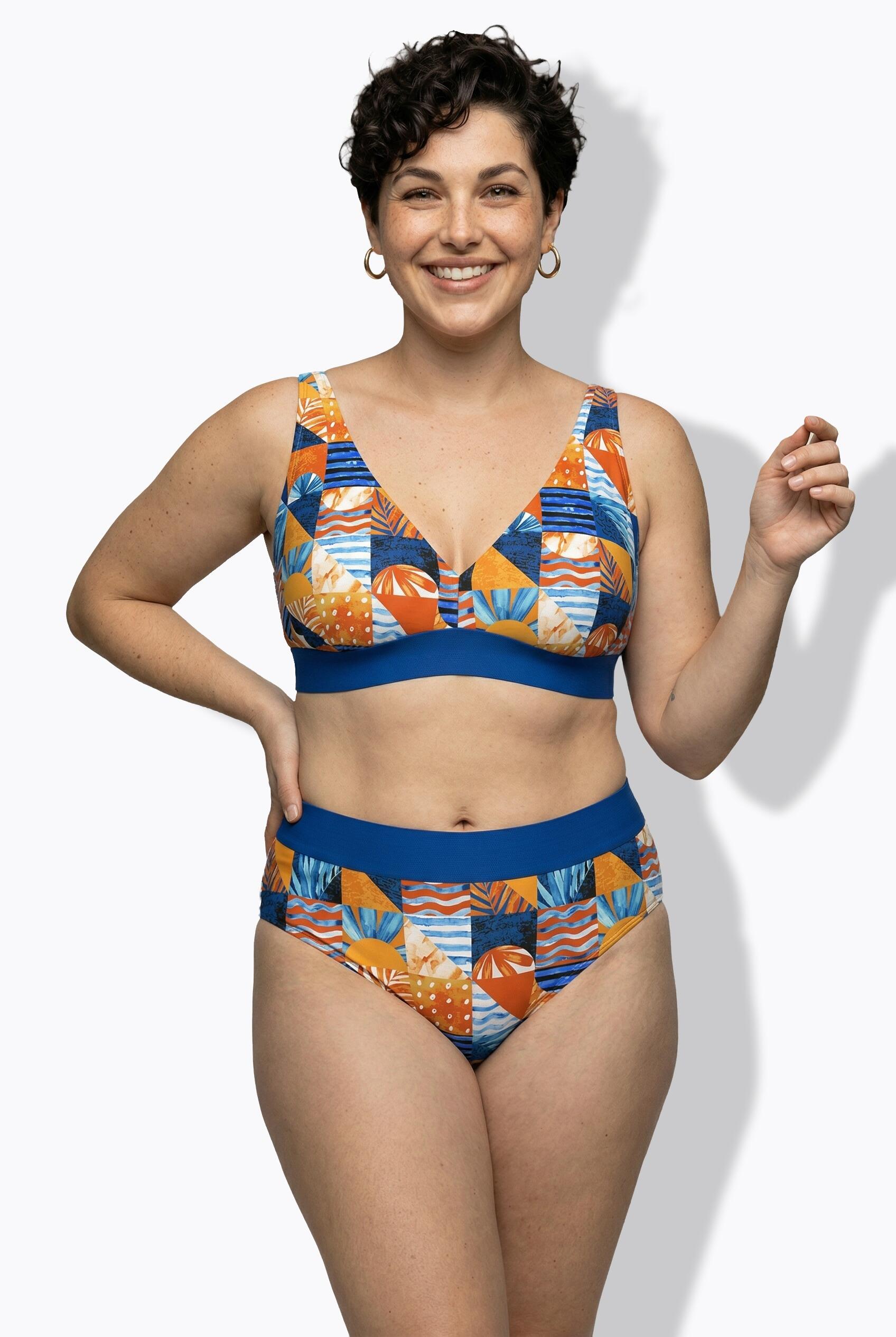 Femme Bikini avec bonnets souples motif à carreaux bretelles ajustables 5/7
