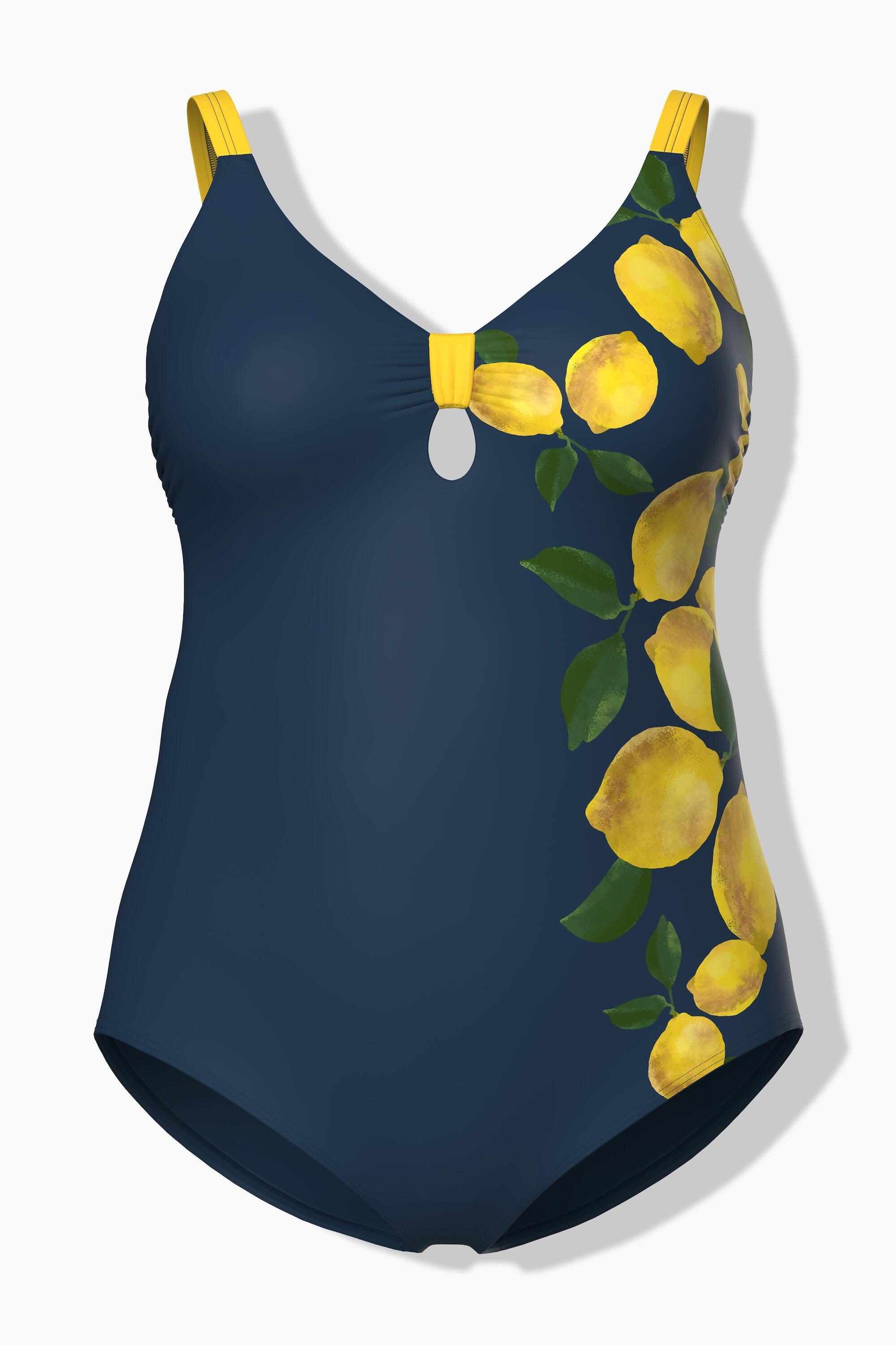 Damen Badeanzug Zitronen Softcups Keyhole recycelt 6/7