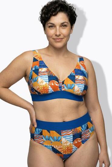 Femme Bikini avec bonnets souples motif à carreaux bretelles ajustables