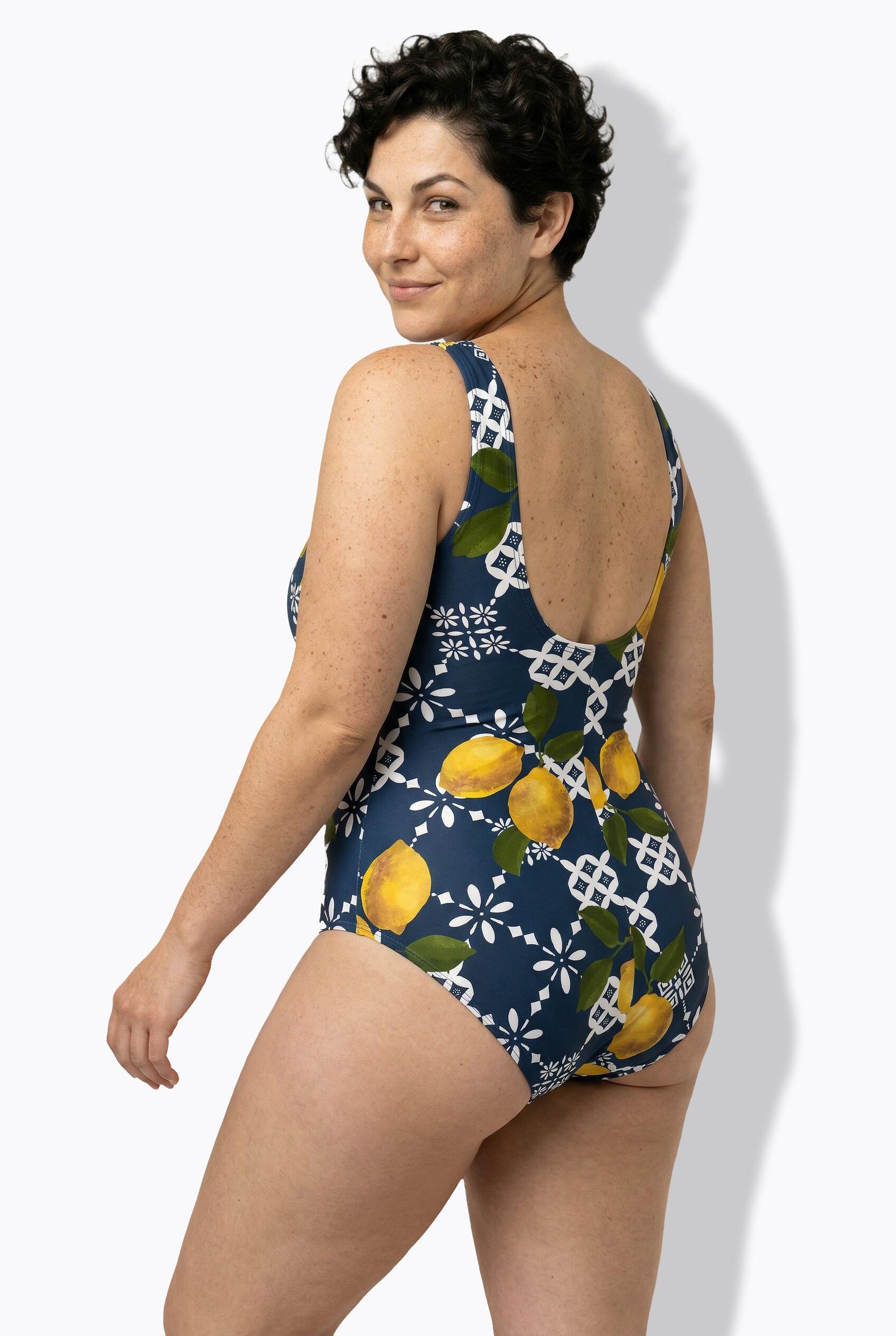 Femme Maillot de bain motif citrons matière recyclée 2/7
