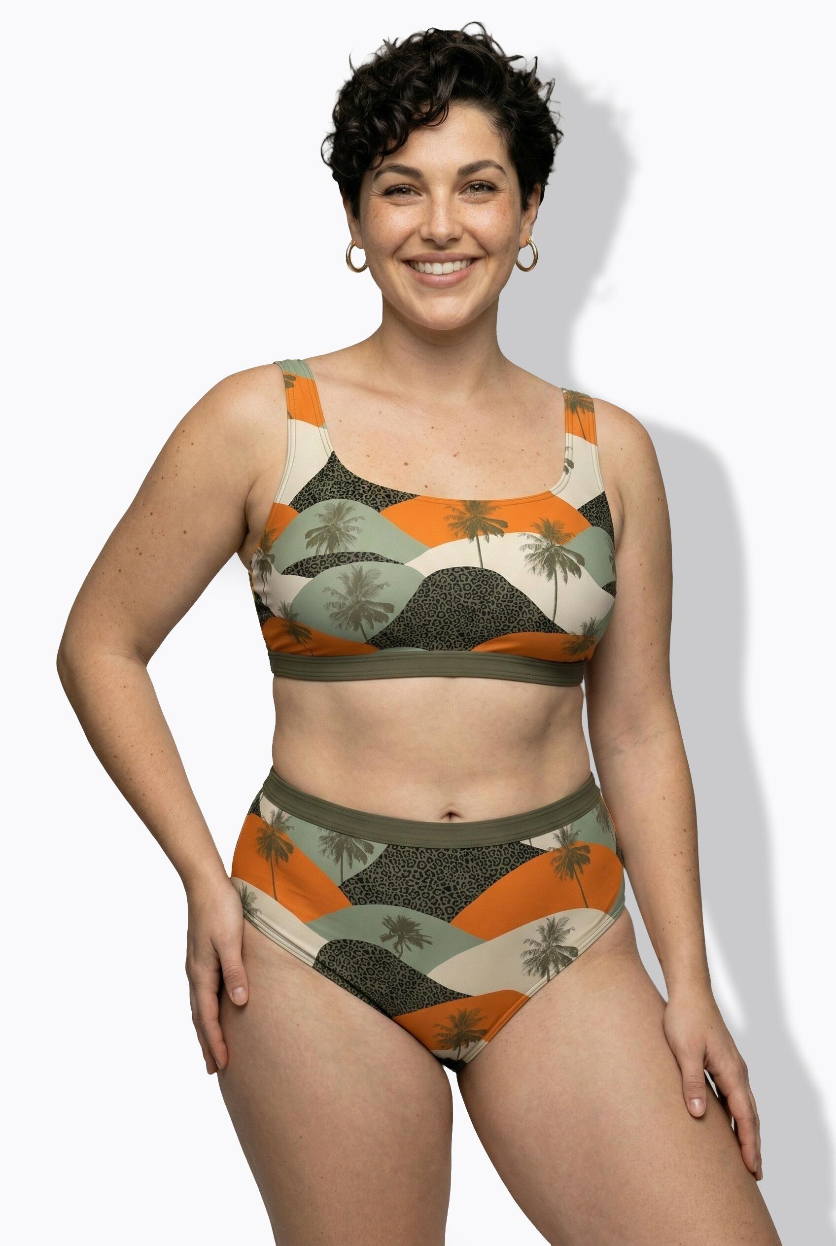 Dames Bikini palmen zachte cups verstelbare bandjes 5/7