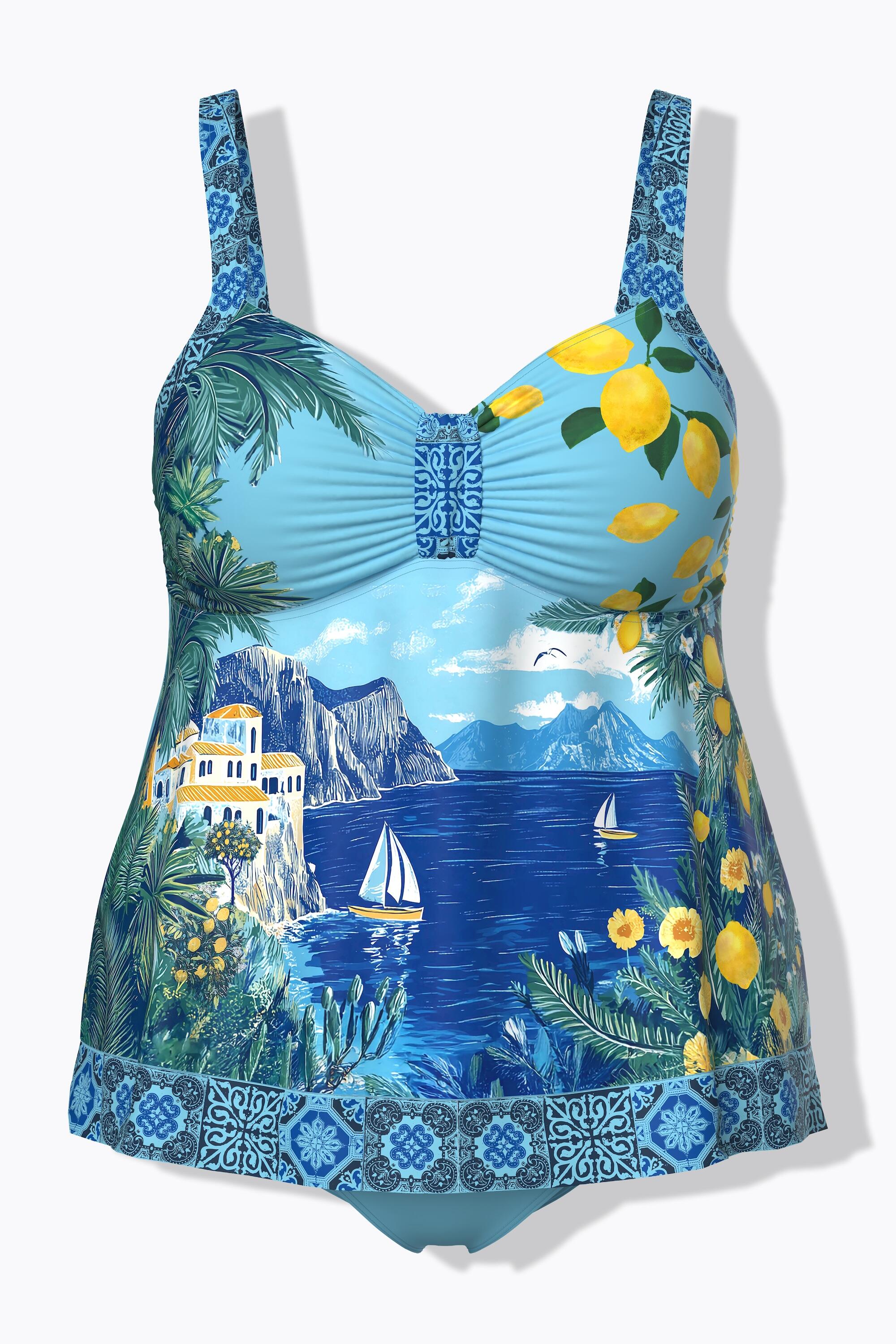 Femme Tankini motif vacances au bord de la mer bonnets souples 7/7