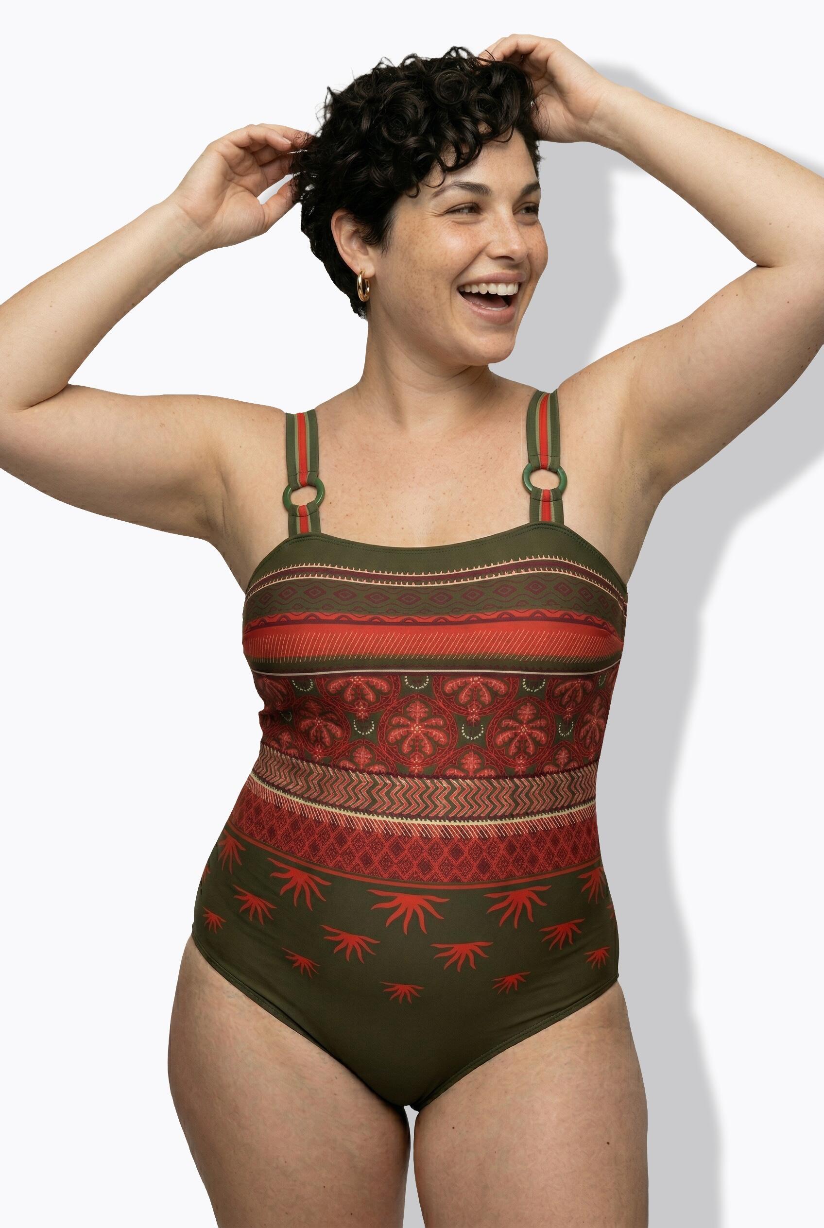 Femme Maillot de bain à bonnets souples motif bohème et matière recyclée 5/7